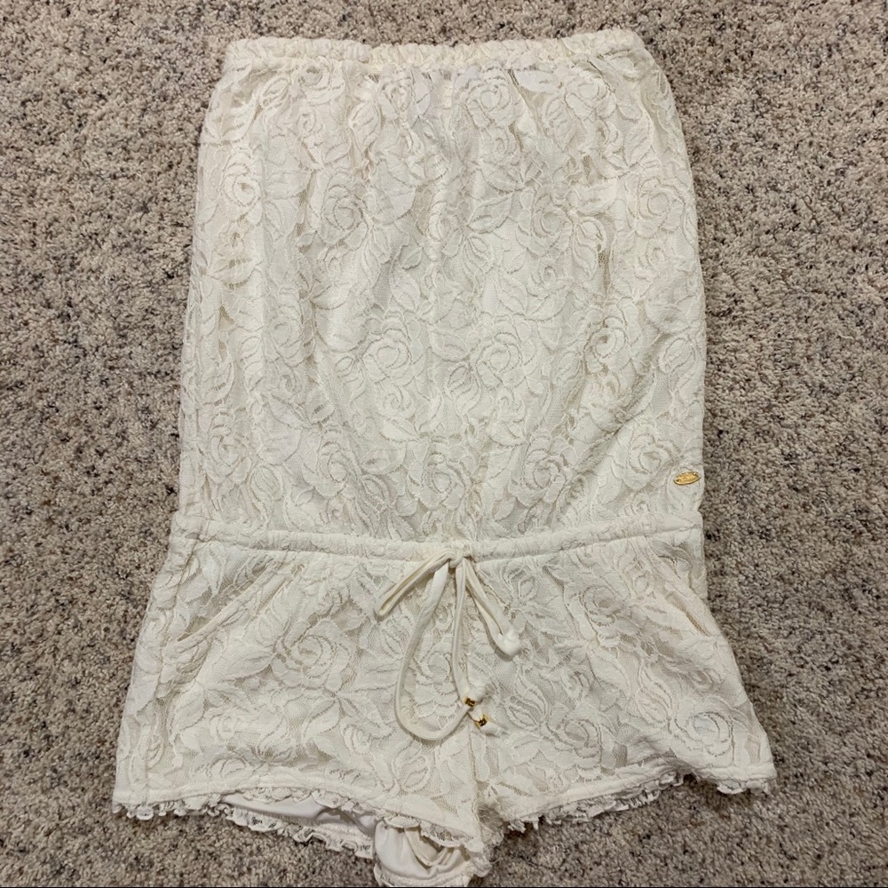 Cream lace romper